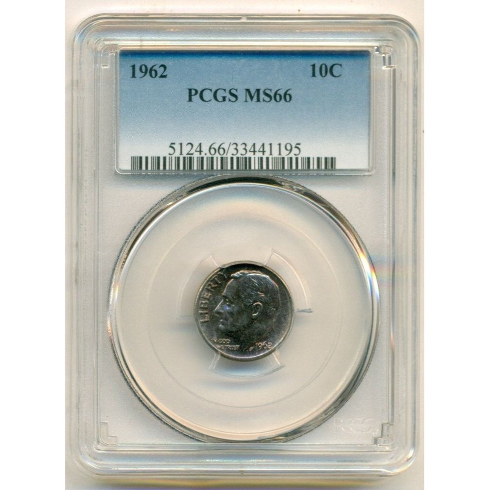 1962 Roosevelt Dime MS66 PCGS
